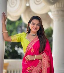Red Viscose Dolla Silk blend Saree