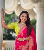 Red Viscose Dolla Silk blend Saree