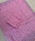 Light Pink Kota Check Fabric Saree