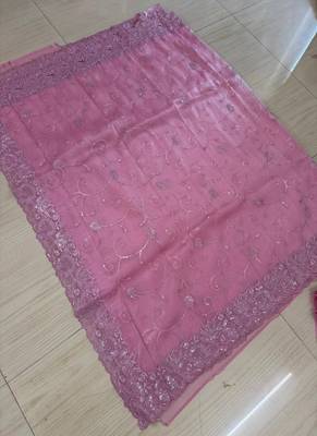Light Pink Kota Check Fabric Saree 2