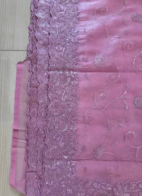 Light Pink Kota Check Fabric Saree 4