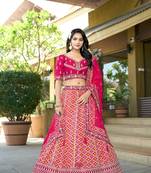 Pink Viscose Silk Gota Work Semi Stitch Lehenga