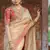 Light Beige embroidered Organza Silk Saree