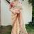 Light Beige embroidered Organza Silk Saree