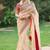 Light Beige embroidered Organza Silk Saree