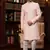 pink imported jacquard silk sherwani with faux satin pajama for mens