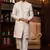 pink jaquard silk sherwani with faux satin pajama for men