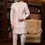 pink jaquard silk sherwani with faux satin pajama for mens