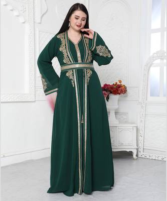 Embroidered Arabic Style Kaftan For Women 2
