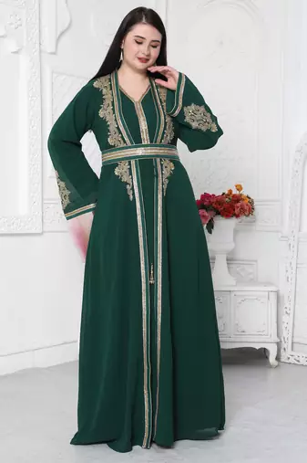 Embroidered Arabic Style Kaftan For Women