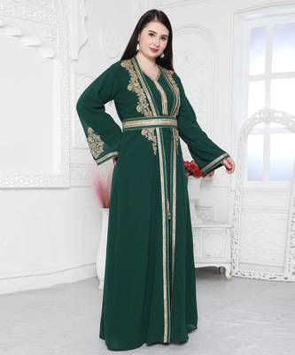 Embroidered Arabic Style Kaftan For Women 5