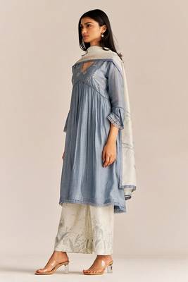 Stone grey kurta set 1