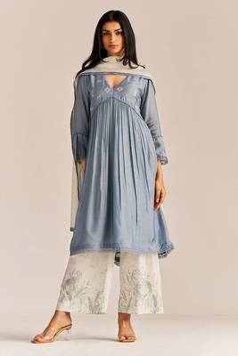 Stone grey kurta set 2