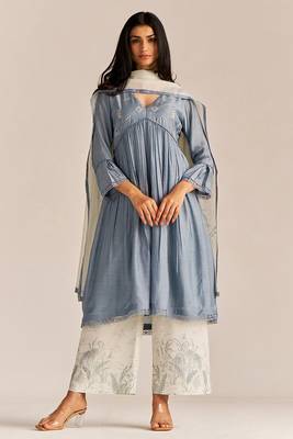 Stone grey kurta set 4