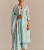 Fair aqua mul-mul kurta set