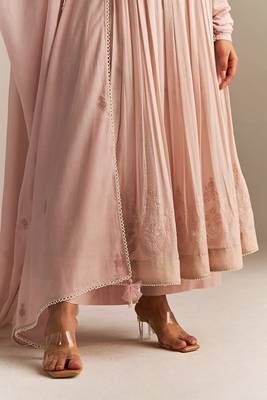 Mauve chalk mul-mul anarkali kurta set 4