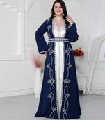 Floral Pattern Embroidery Kaftan With Cut Dana