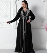 Fancy Jalabiya With Silver Embroidery And Belt