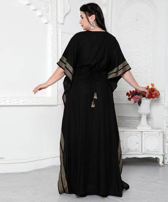 Gold Foil Boho Kaftan Dress With Block Print 4
