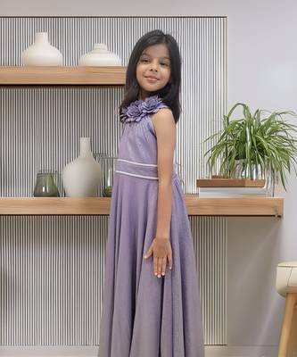 Purple Floral Neck Gown 3