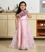 Light Pink Printed One Shoulder Party Gown