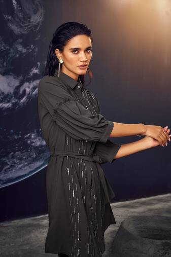 Black plain viscose rayon pappilion black co ord sets