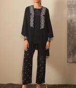 Black embroidered cotton arohi onyx co ord sets