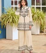 Off white printed cotton akira pearl co ord sets