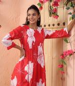Red printed cotton colba scarlet co ord sets