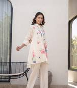 White embroidered cotton teresa birdy co ord sets