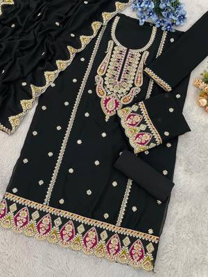 Black embroidered chinon salwar suit 2