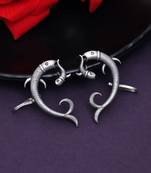 Unique silver color oxidised kaanphool ear cuff wedding fashion earrings