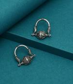 Glamorous silver color oxidised kaanphool ear cuff bridal fashion earrings