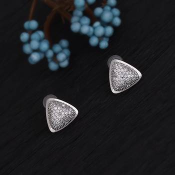 Admirable oval shape studded cz silver plated stud earring for women and girls 1