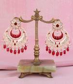 Traditional meenakari work antique gold plated brass chandilier earring for women and girls
