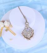 Traditional flower shape silver gold plated maang tikka for women and girls