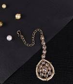 Traditional oval shape silver gold plated maang tikka for women and girls