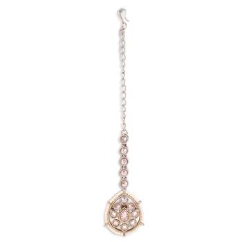 Traditional oval shape silver gold plated maang tikka for women and girls 2