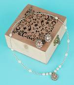 Excellent round shape pearl crystal silver plated matinee for women and girls