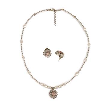 Excellent round shape pearl crystal silver plated matinee for women and girls 2