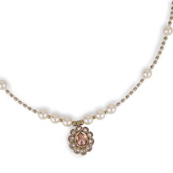 Excellent round shape pearl crystal silver plated matinee for women and girls 3