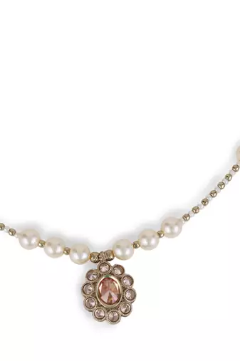 Excellent round shape pearl crystal silver plated matinee for women and girls