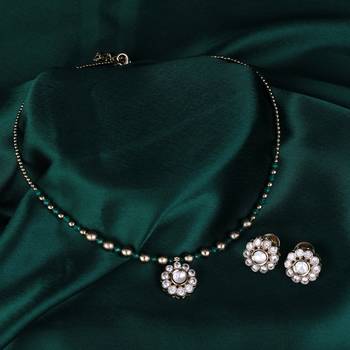 Desirable green and golden boll gold plated matinee  for women and girls 1