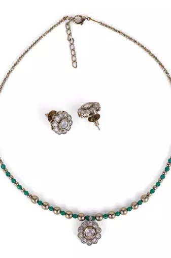 Desirable green and golden boll gold plated matinee  for women and girls