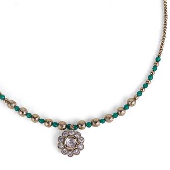 Desirable green and golden boll gold plated matinee  for women and girls 3