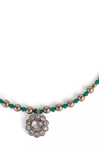 Desirable green and golden boll gold plated matinee  for women and girls