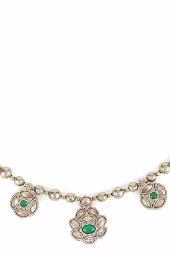 Elegant golden boll flower design gold plated matinee for women and girls