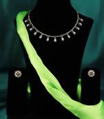 Eye-catchy oval shape brown crystal gold plated matinee for women and girls