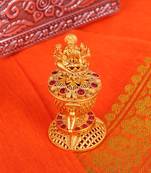 Traditional laxmi design gold plated brass sindoor dani/dibbi for women