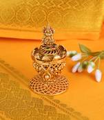 Traditional laxmi design gold plated brass sindoor dani/dibbi for women